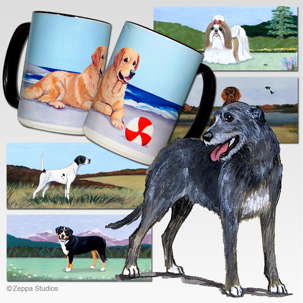 Irish Wolfhound Scenic Mug