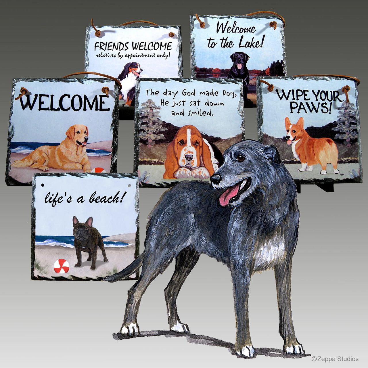 Irish Wolfhound Slate Signs
