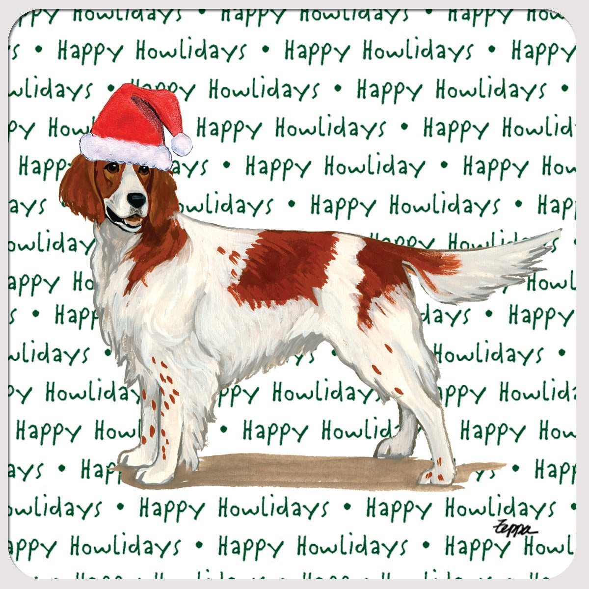 Irish Red & White Setter Christmas Coasters