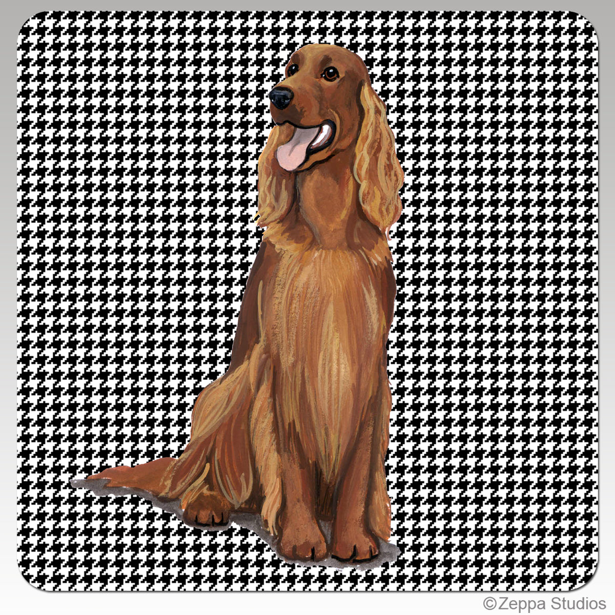 Irish Setter Houndzstooth Coasters