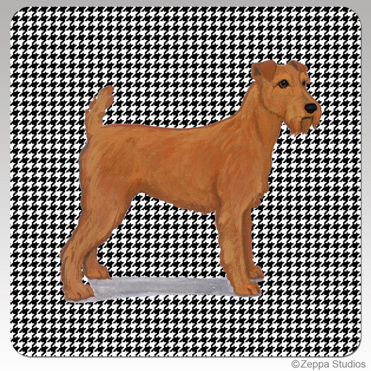 Irish Terrier Houndzstooth Coasters