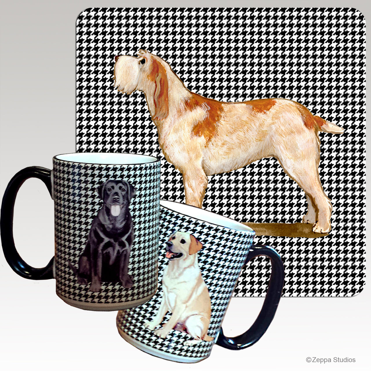 Red & White Italian Spinone Houndzstooth Mug