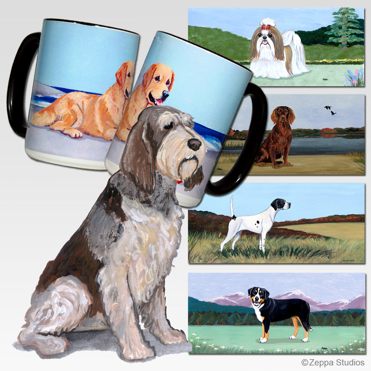 Red & White Italian Spinone Scenic Mug