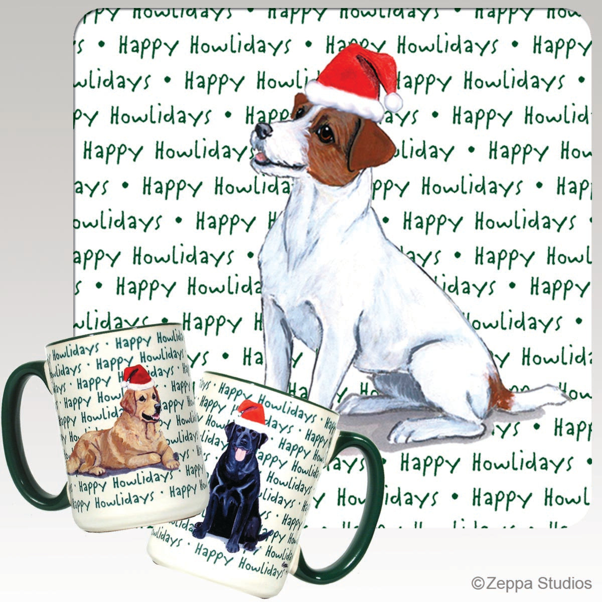 Jack Russell Terrier Christmas Mugs