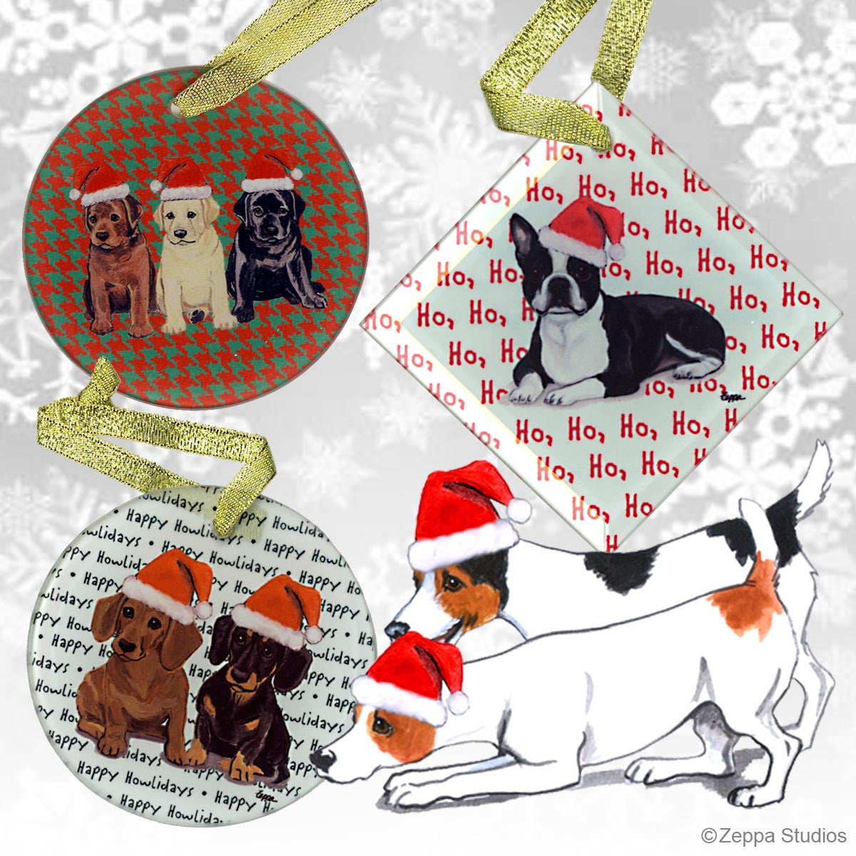 Jack Russell Terriers Christmas Ornaments