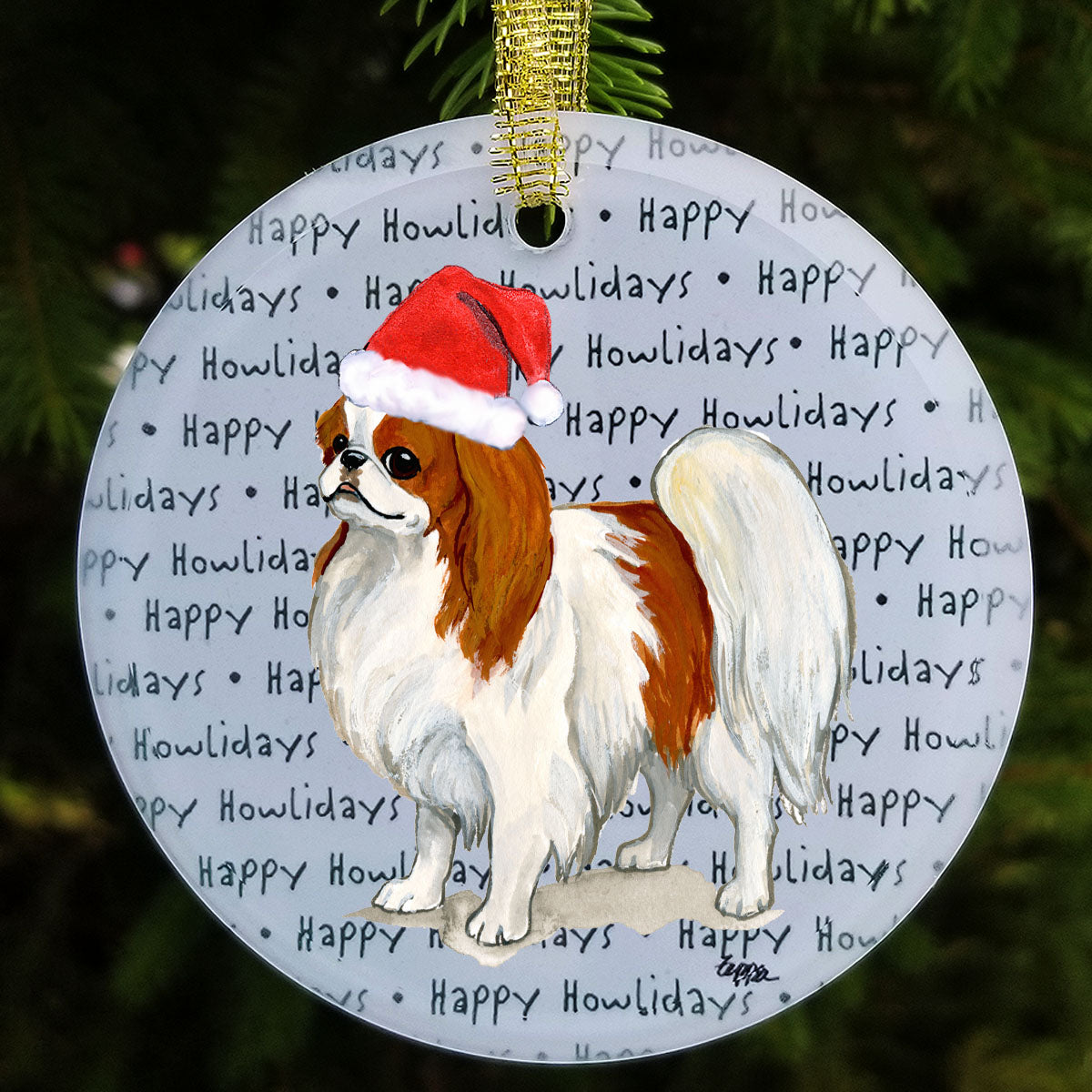 Japanese Chin Christmas Ornaments