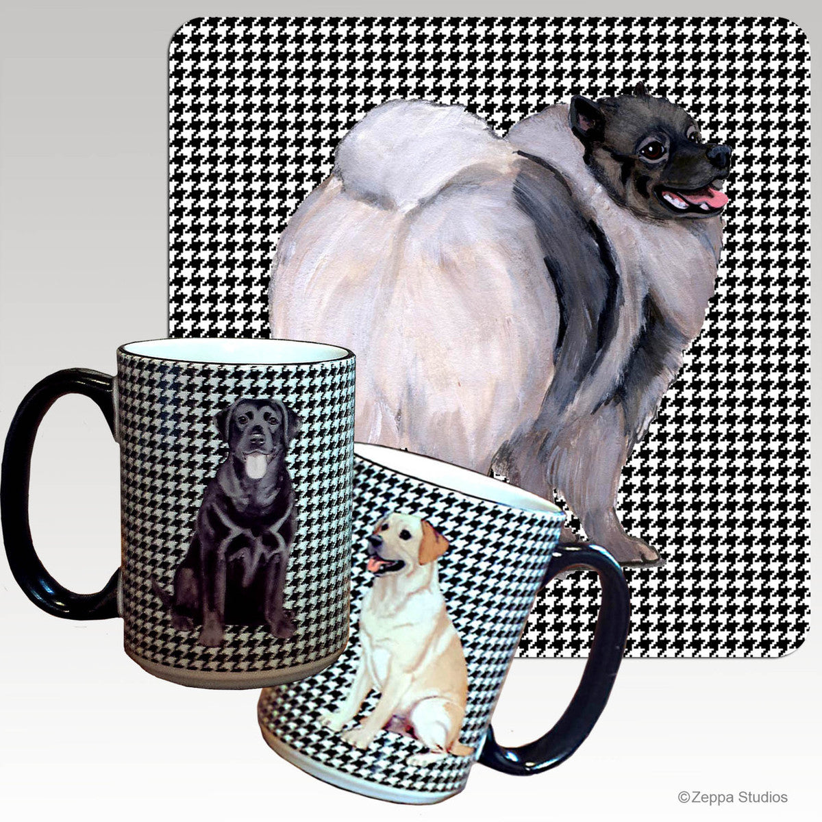 Keeshond Houndzstooth Mug