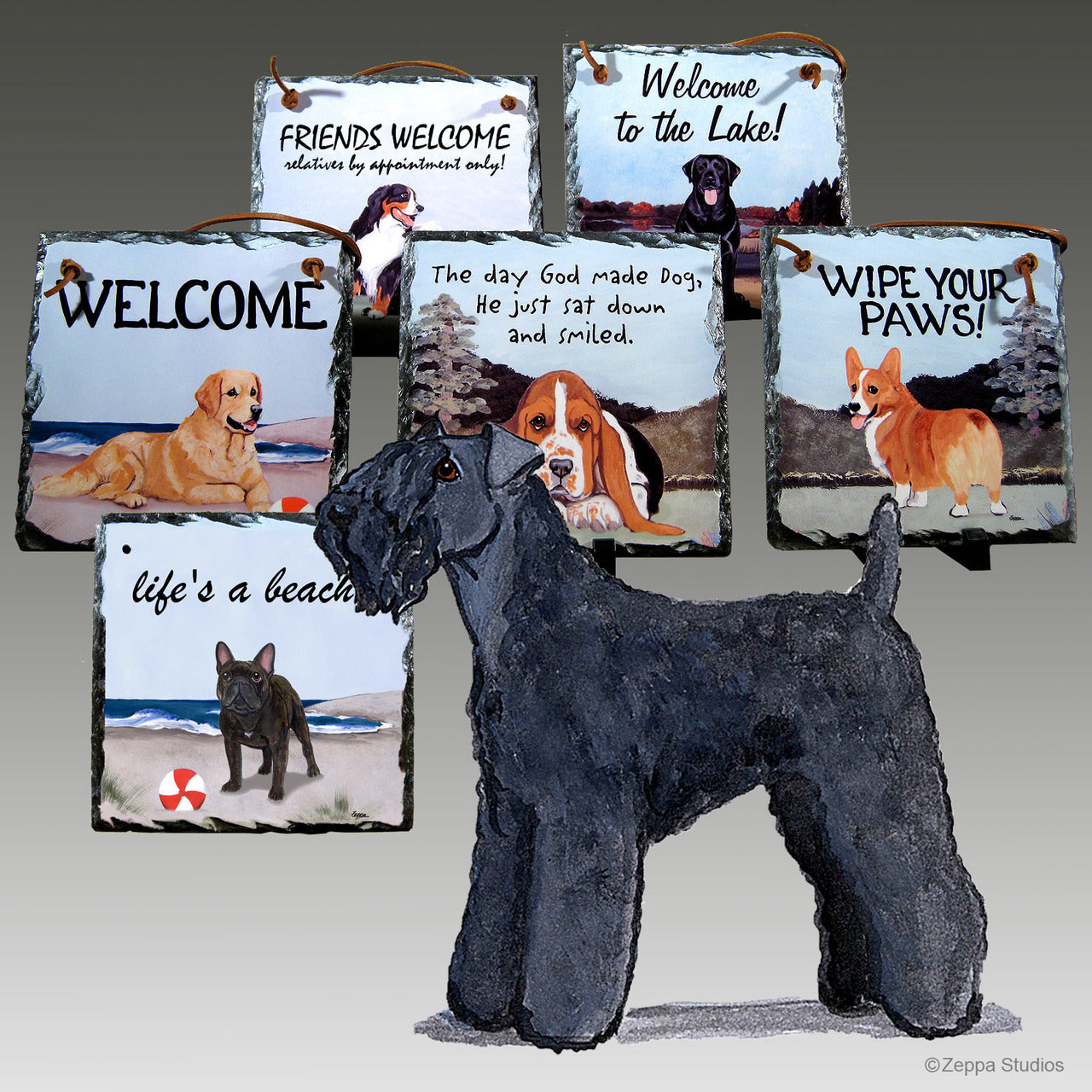 Kerry Blue Terrier Slate Signs