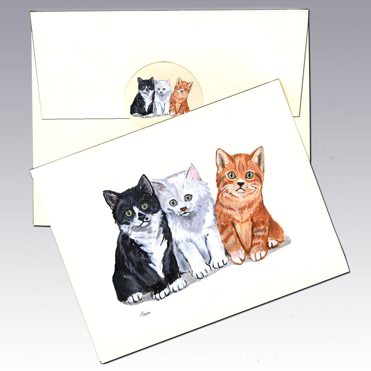 3 Kittens Note Cards