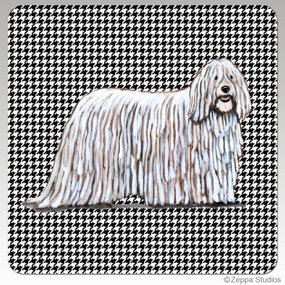 Komondor Houndzstooth Coasters