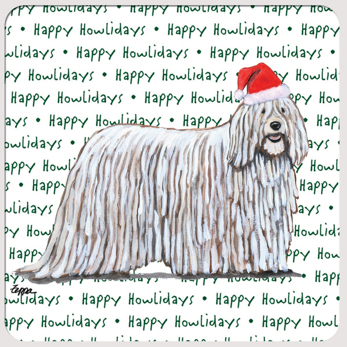 Komondor Christmas Coasters