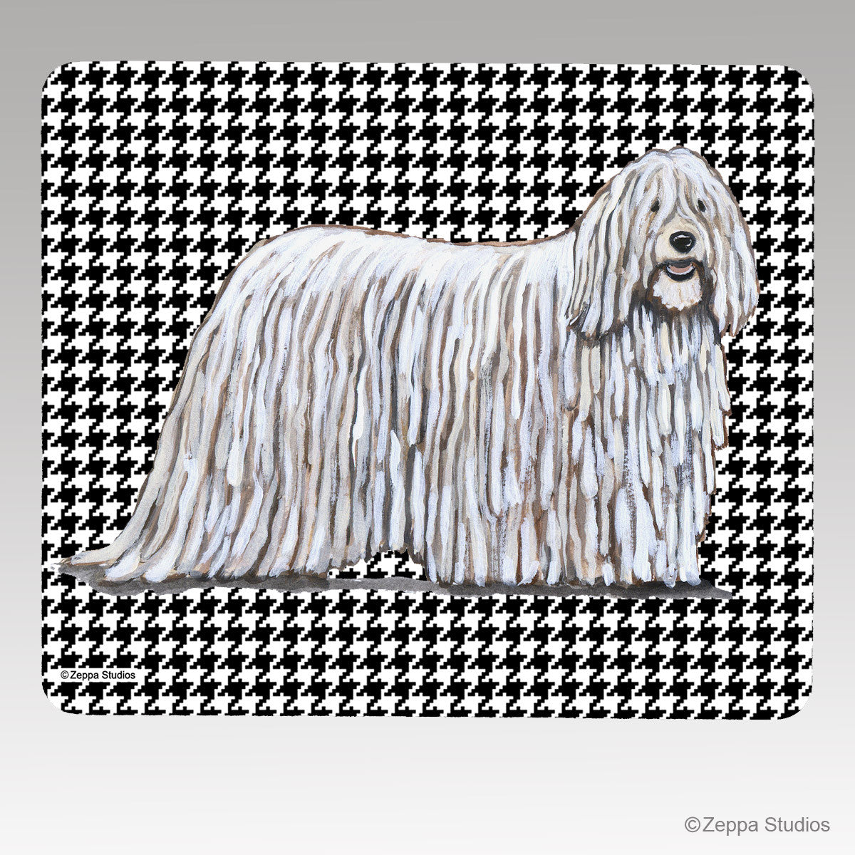 Komondor Houndstooth Mouse Pad