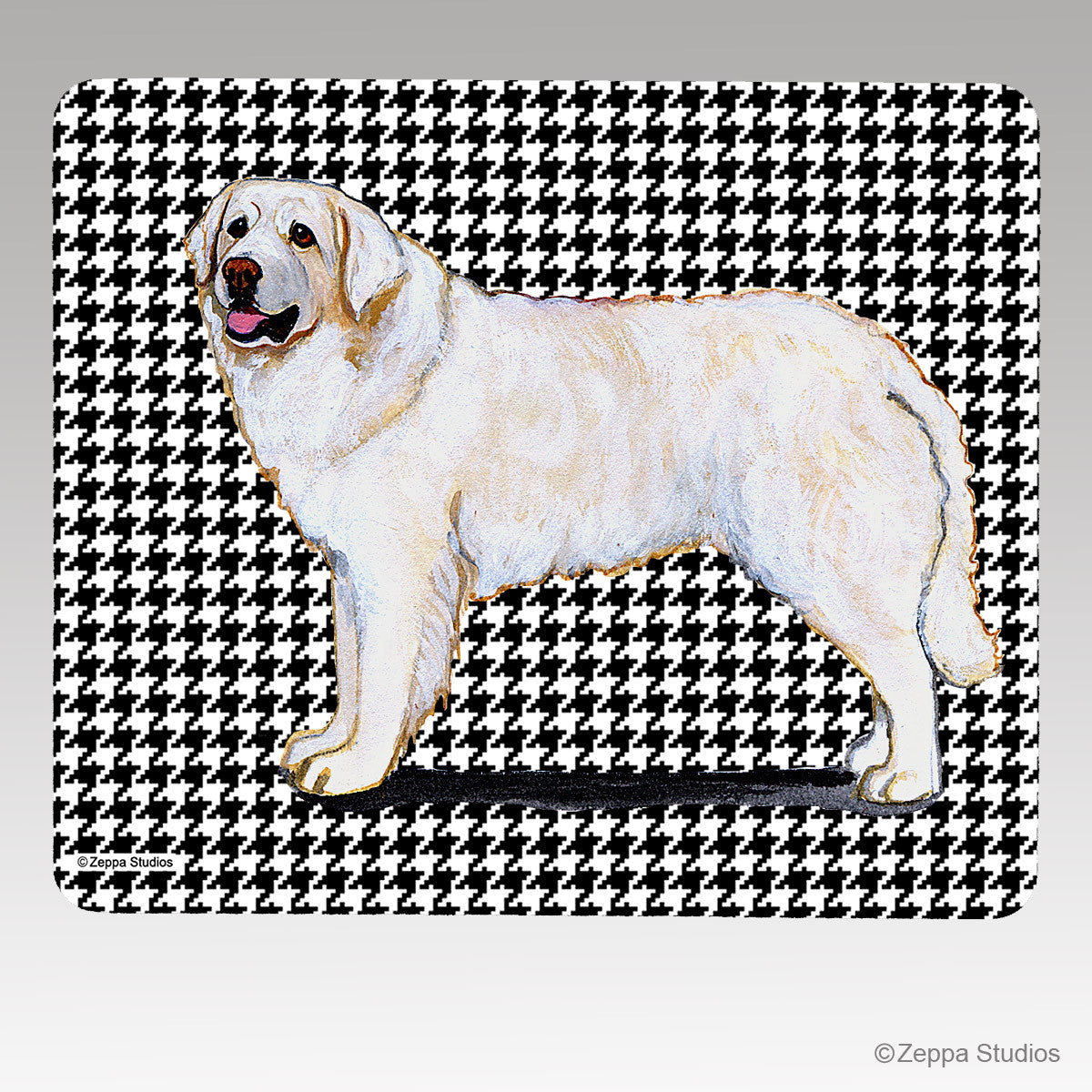 Kuvasz Houndstooth Mouse Pad