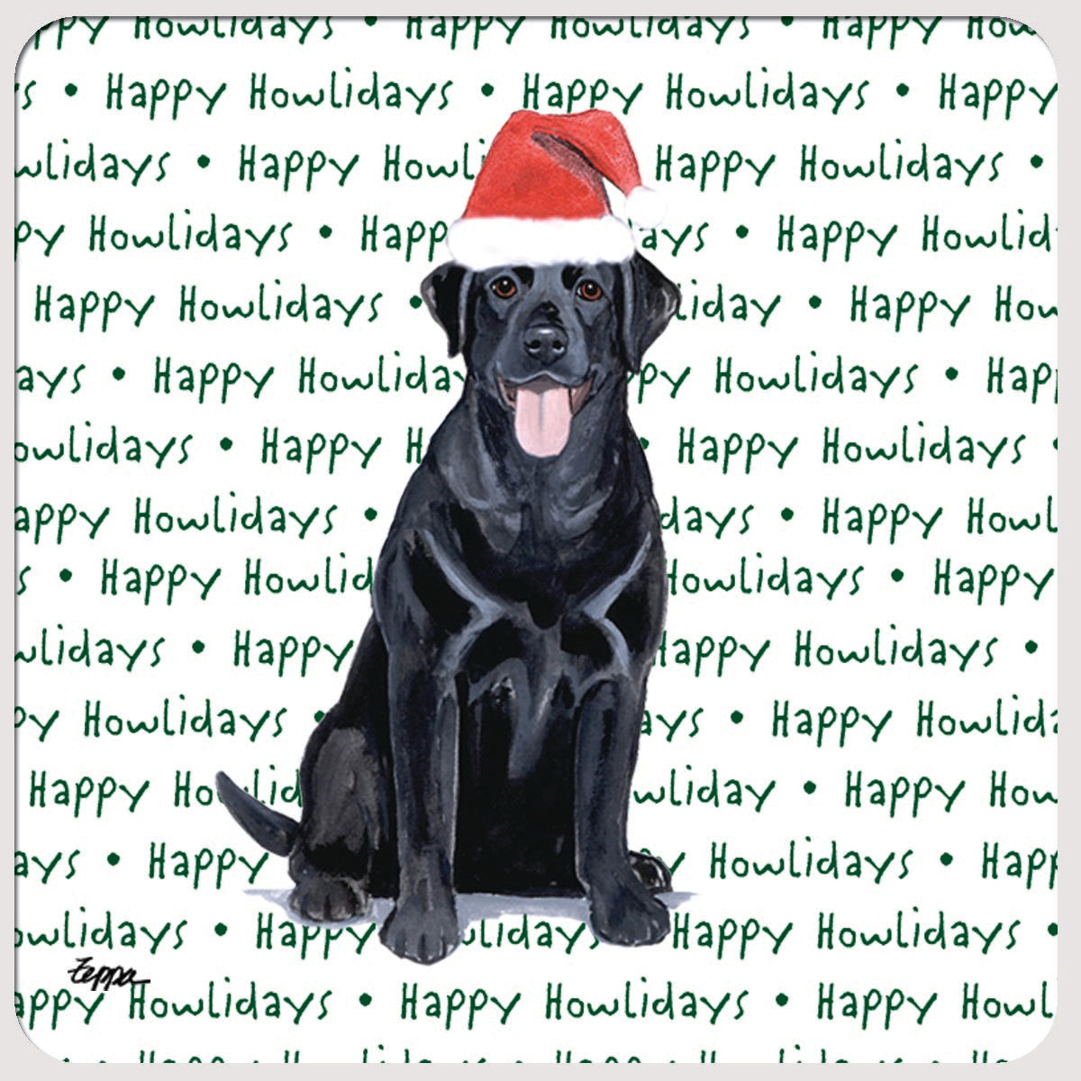 Labrador Retriever, Black Christmas Coasters