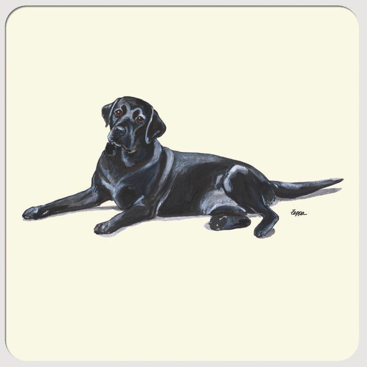 Black Lab Lying Coaster
