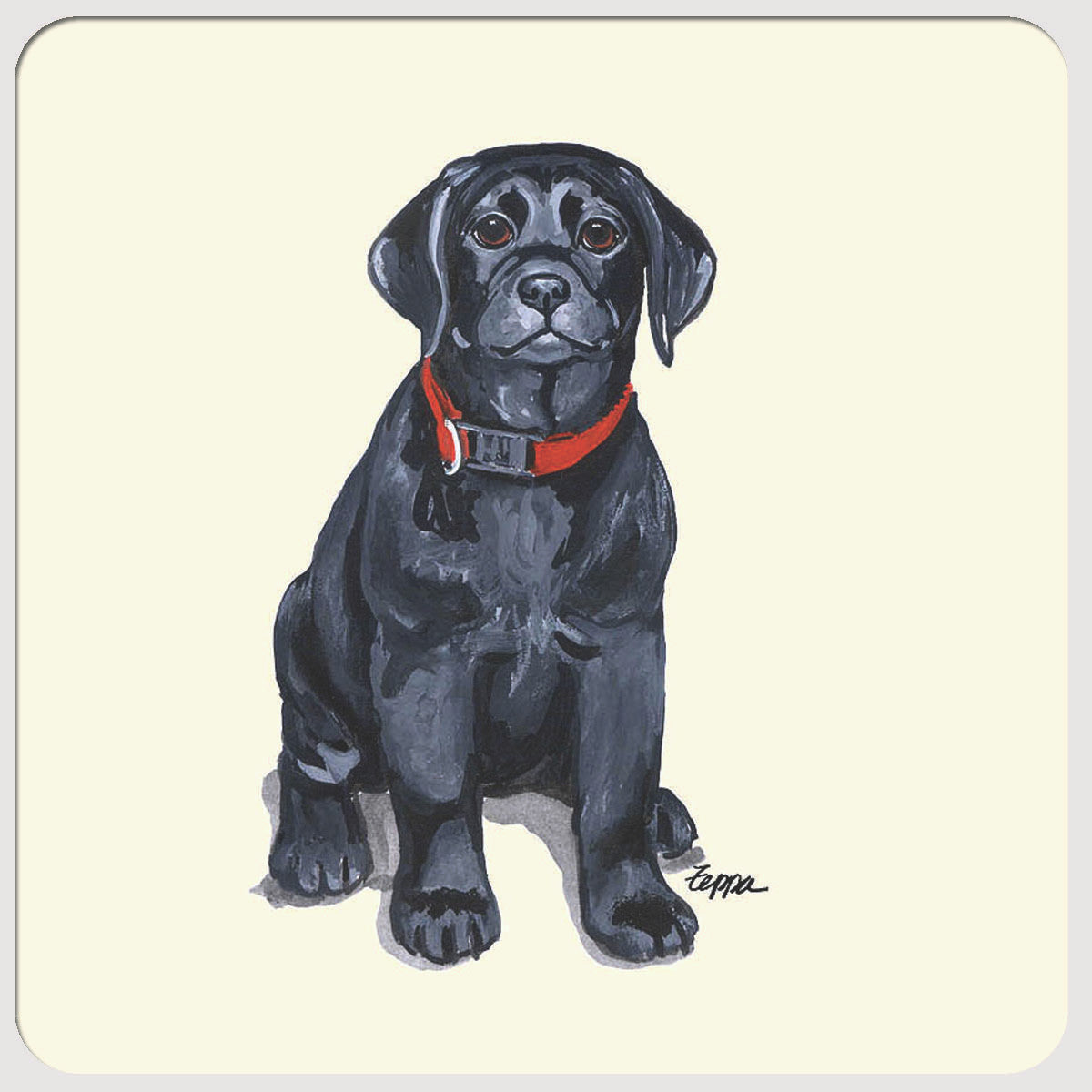 Black Lab Puppy Coasters