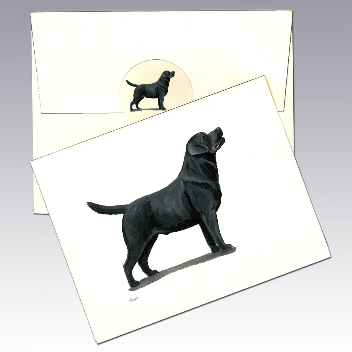 Black Lab Standing Note Cards