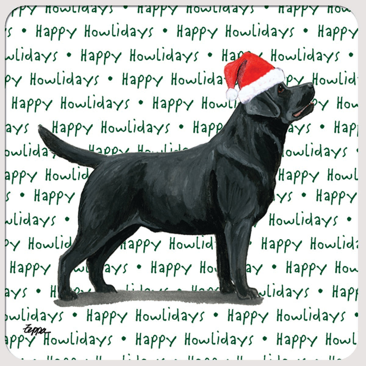Labrador Retriever, Black Christmas Coasters