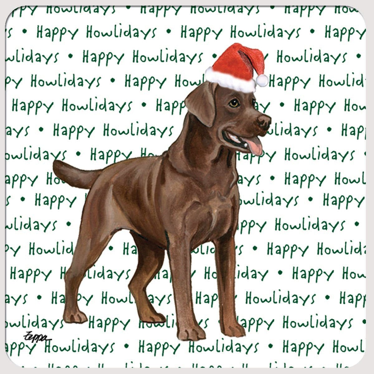 Labrador Retriever, Chocolate Christmas Coasters
