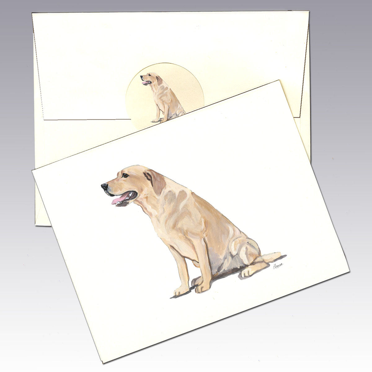 Yellow Lab Sitting Note Cards