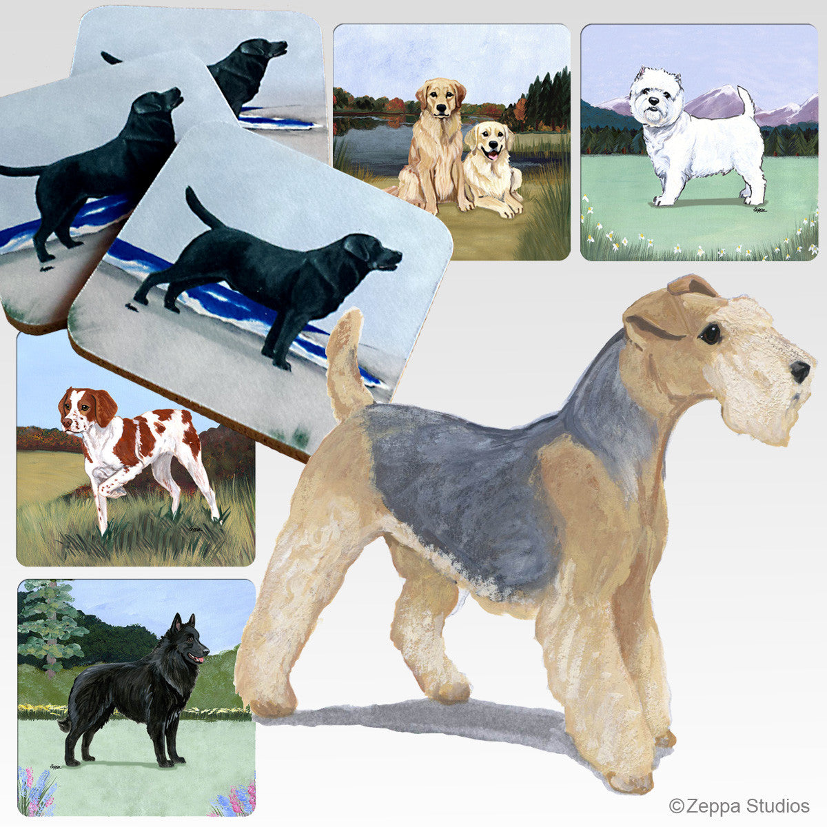 Lakeland Terrier Scenic Coasters