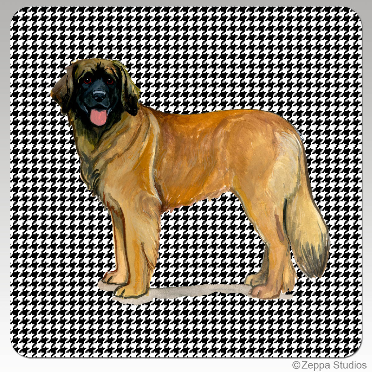 Leonberger Houndzstooth Coasters