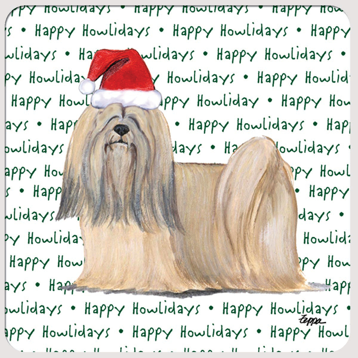 Lhasa Apso Christmas Coasters