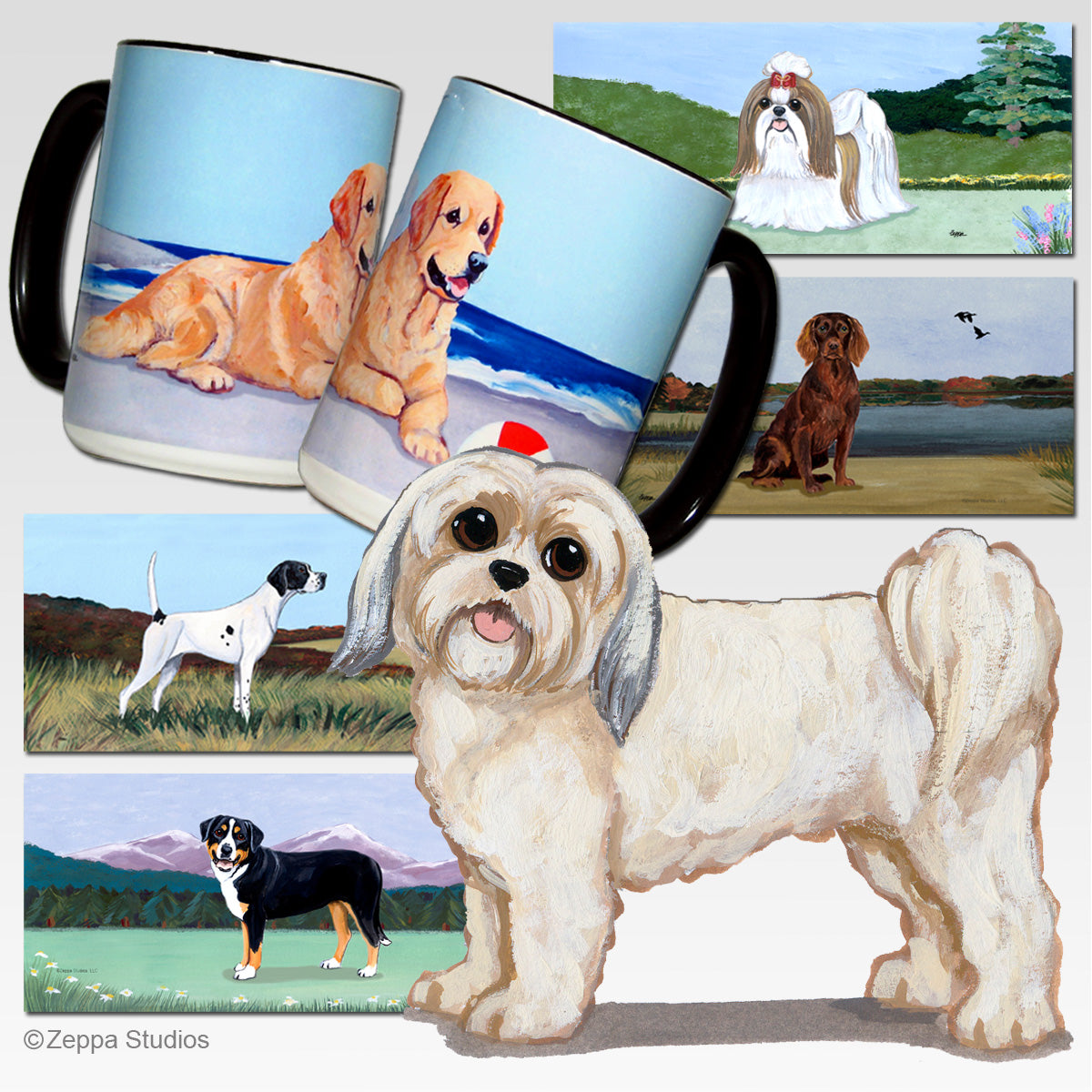 Lhasa Apso Puppy Clip Scenic Mug