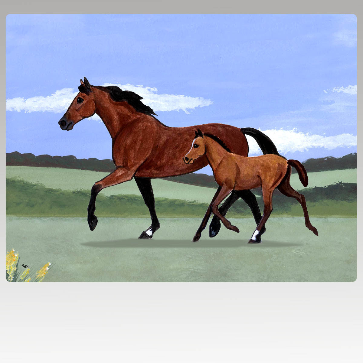 Mare & Foal Scenic Cutting Board