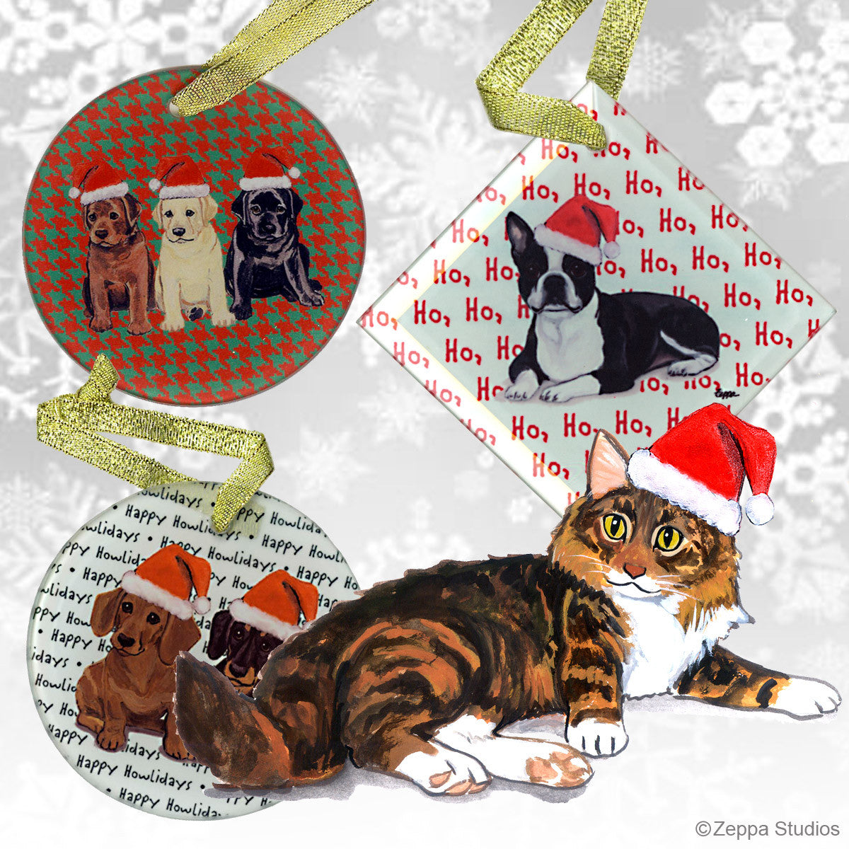 Maine Coon Cat Christmas Ornaments