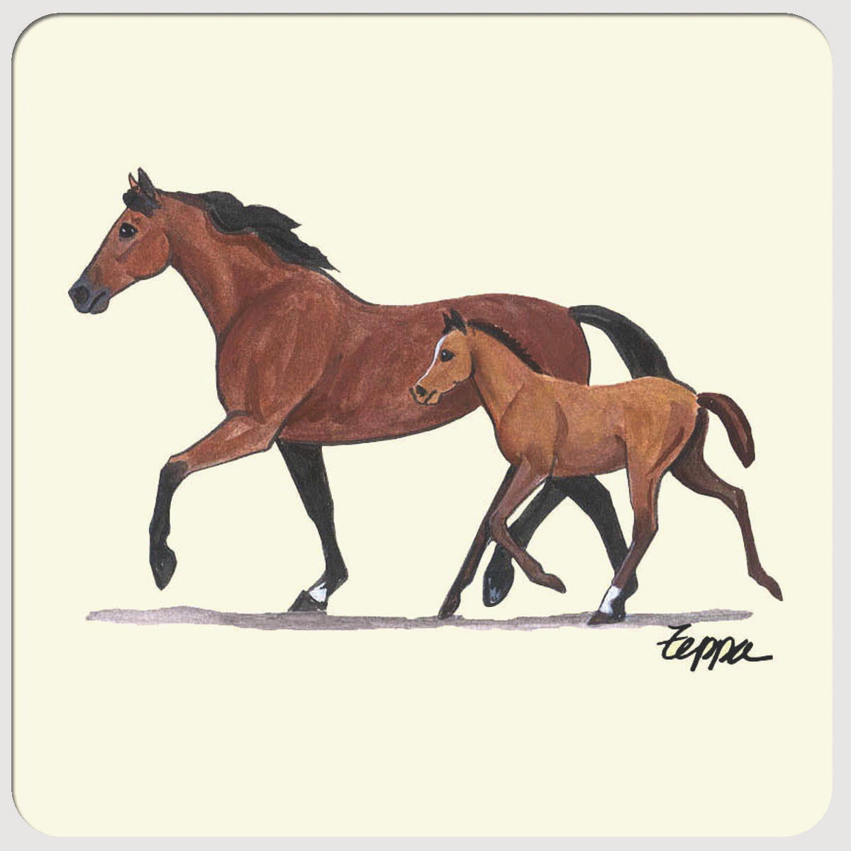 Mare & Foal Beverage Coasters