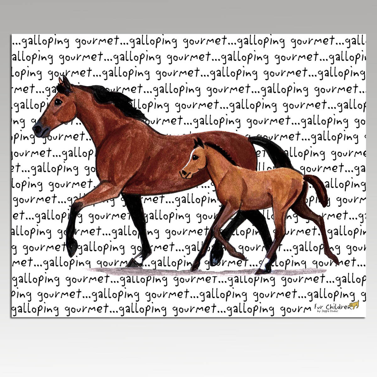Mare & Foal Message Cutting Board