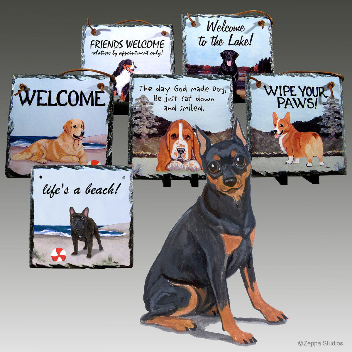 Miniature Pinscher Slate Signs