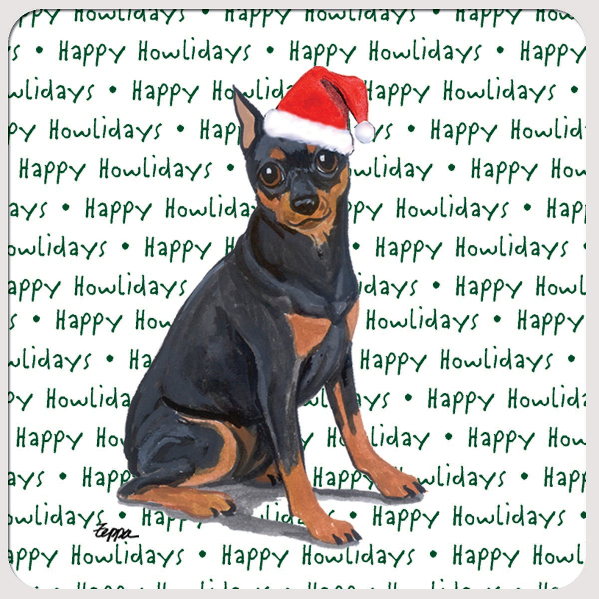 Miniature Pinscher Christmas Coasters