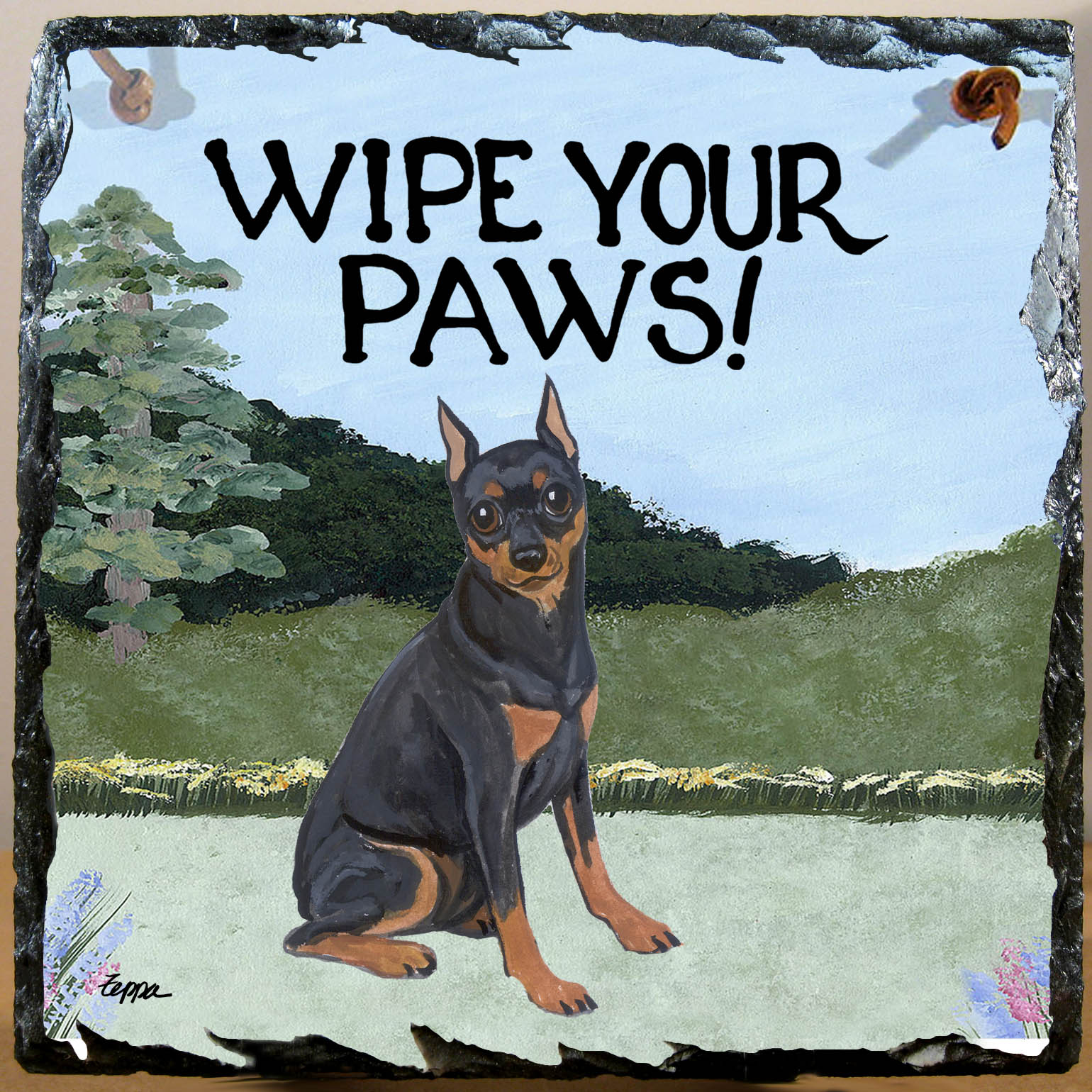 Miniature Pinscher Slate Signs