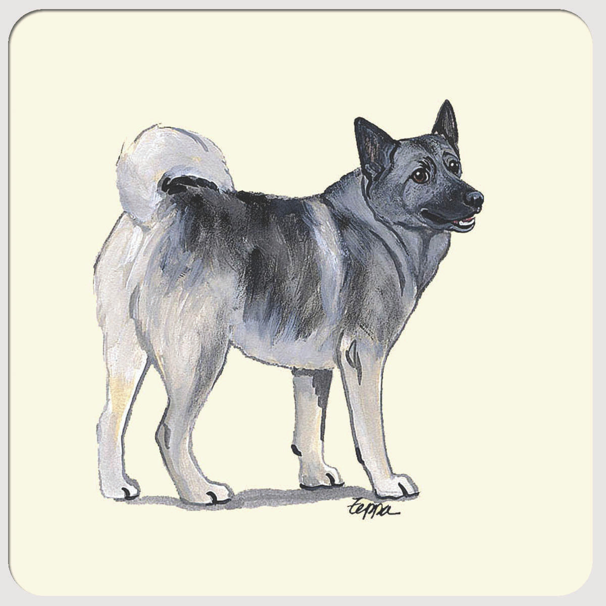 Norwegian Elkhound Beverage Coasters