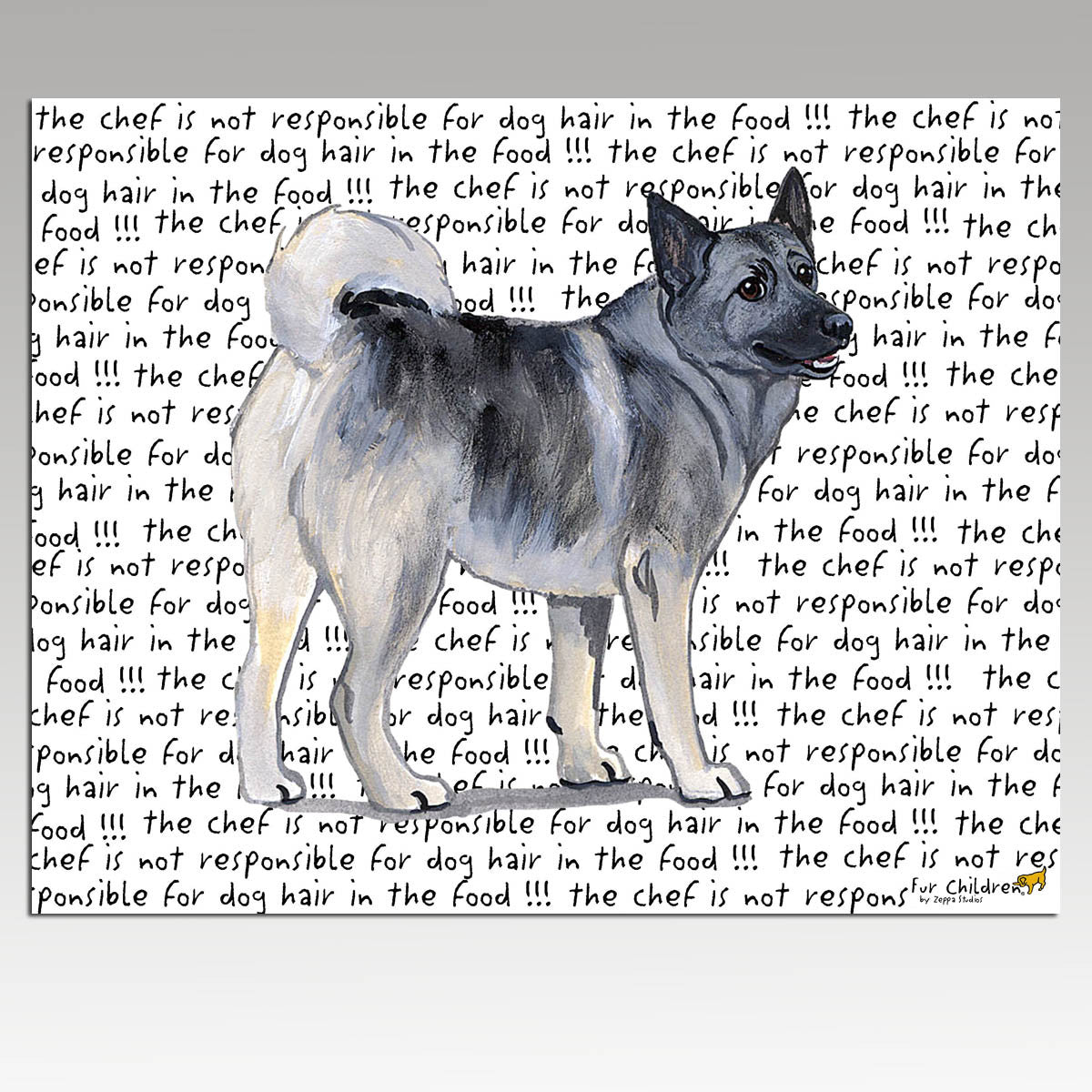 Norwegian Elkhound Message Cutting Board - Rectangular