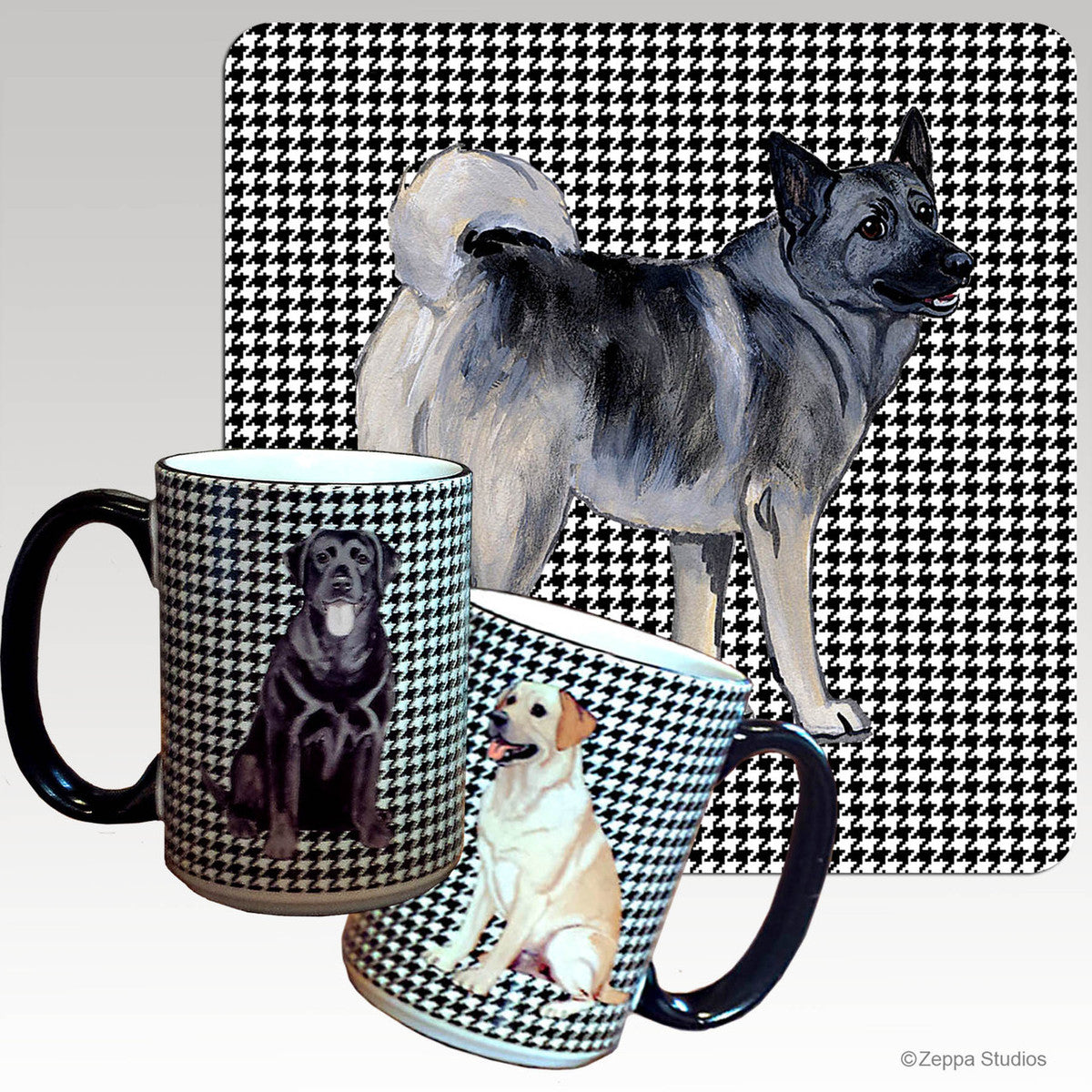 Norwegian Elkhound Houndzstooth Mug
