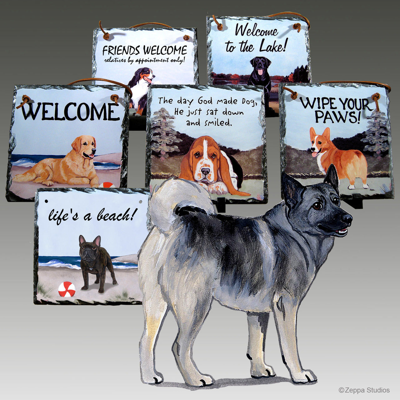 Norwegian Elkhound Slate Signs