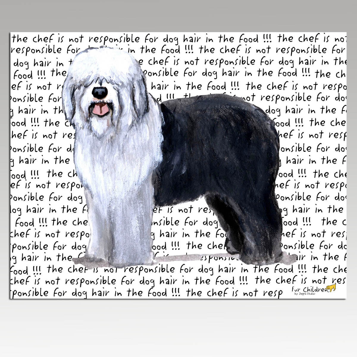 Old English Sheepdog Message Cutting Board - Rectangular