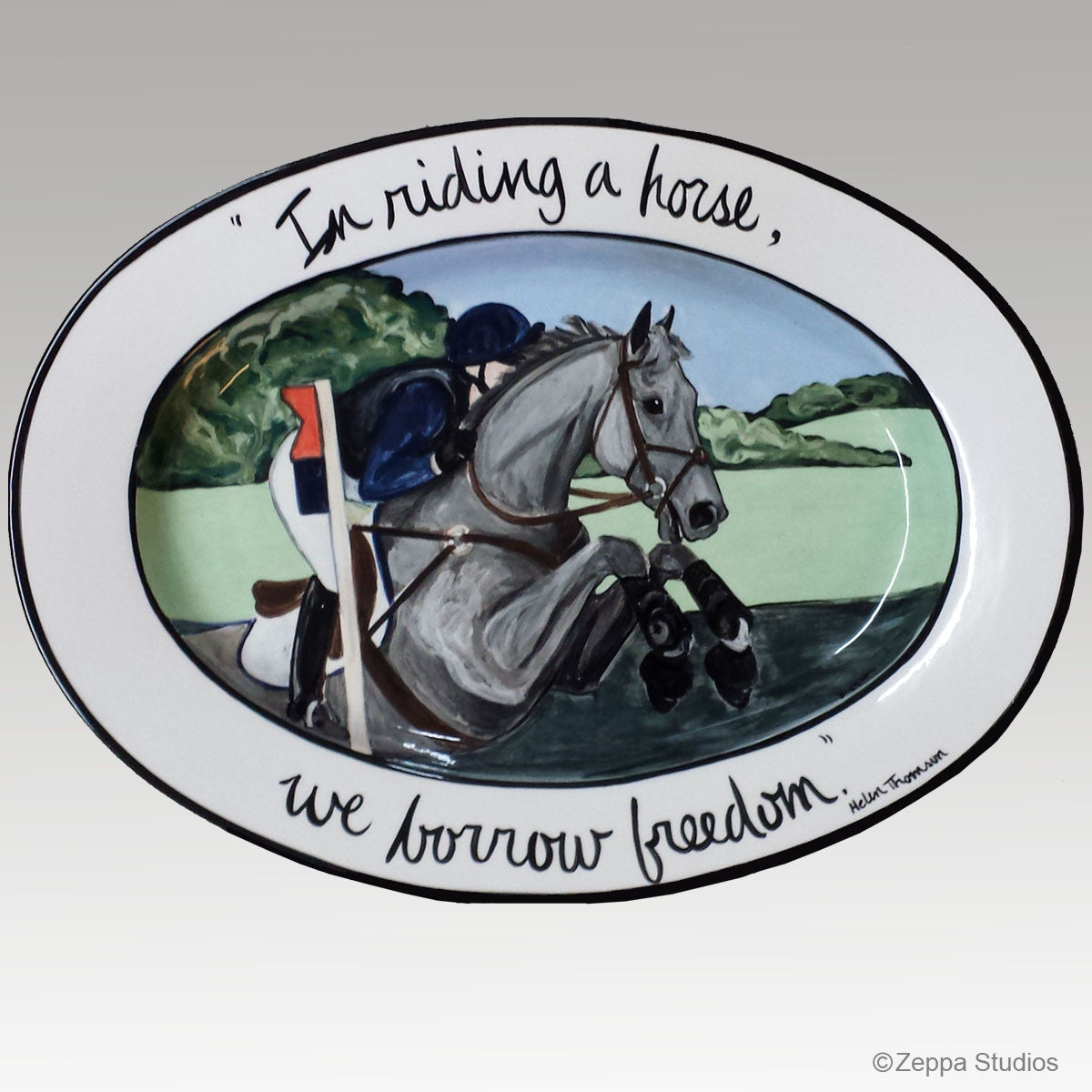 Hand Painted Message Oval Platter