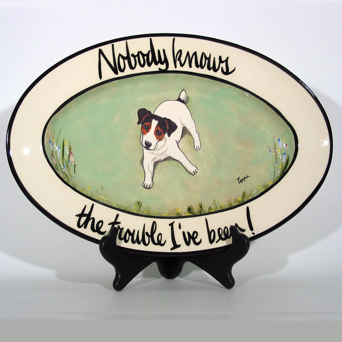 Hand Painted Message Oval Platter