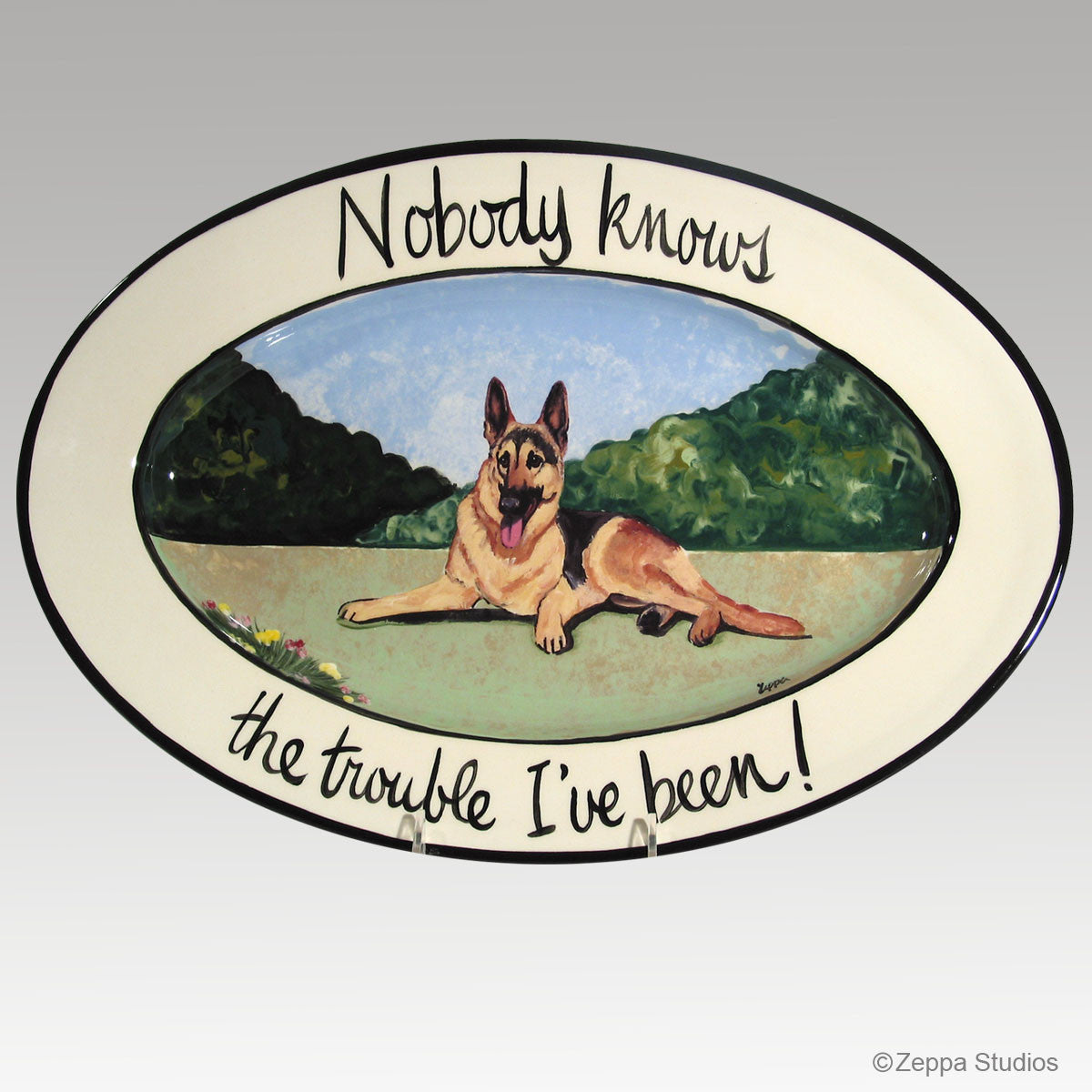Hand Painted Message Oval Platter