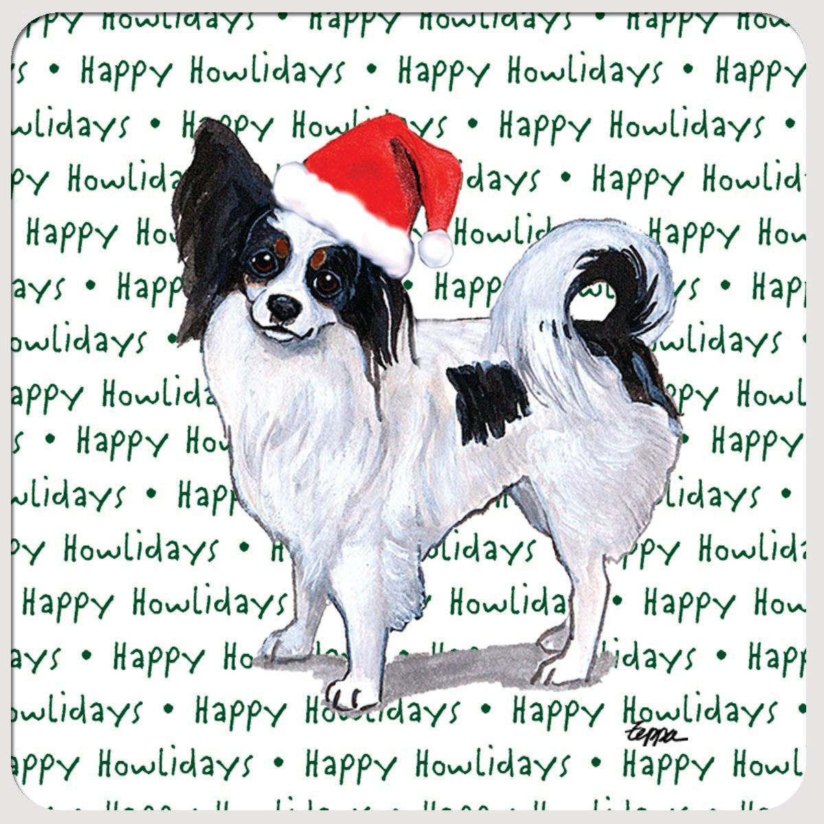 Papillon Christmas Coasters