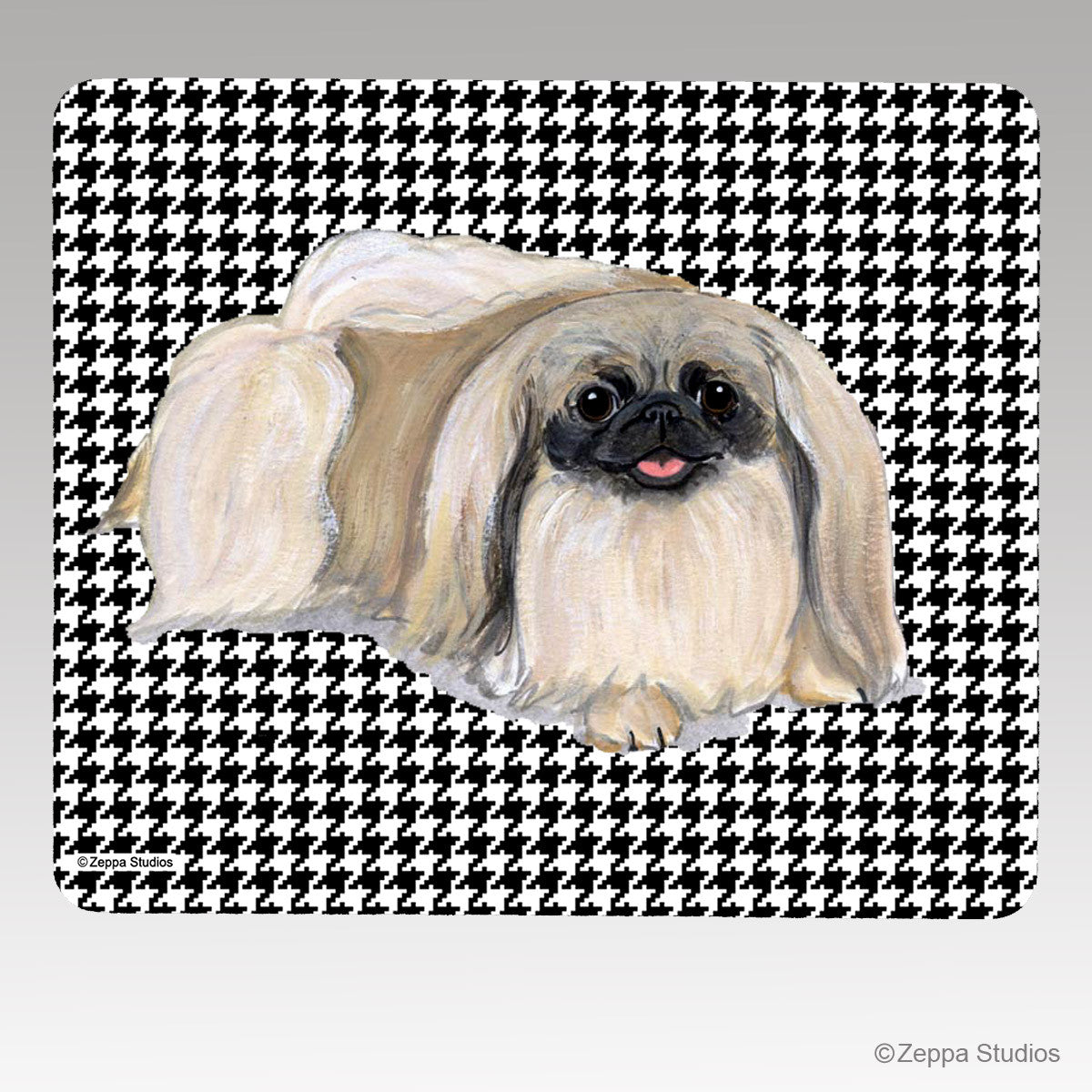 Pekingese Houndstooth Mouse Pad