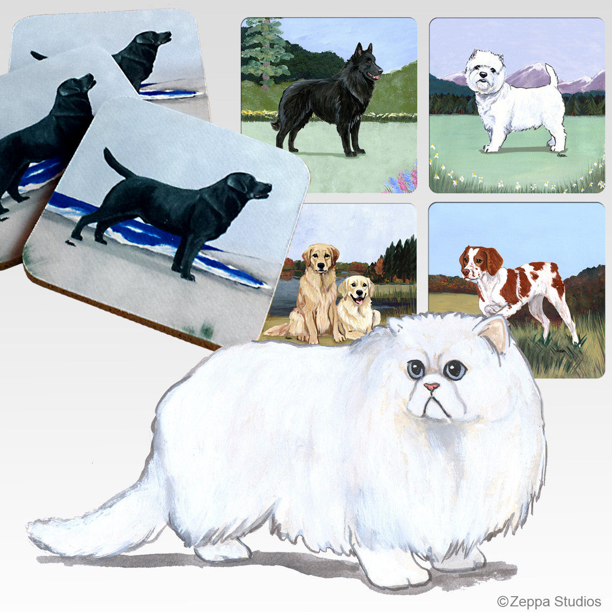 Persian Cat Scenic Coasters