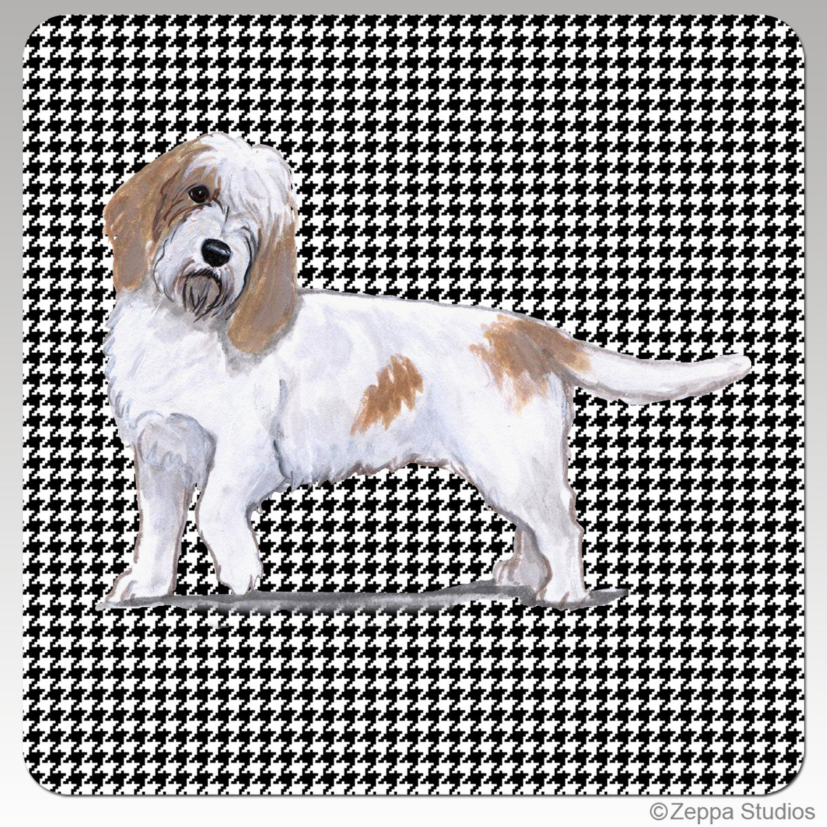Petite Basset Griffon Vendeen Houndzstooth Coasters