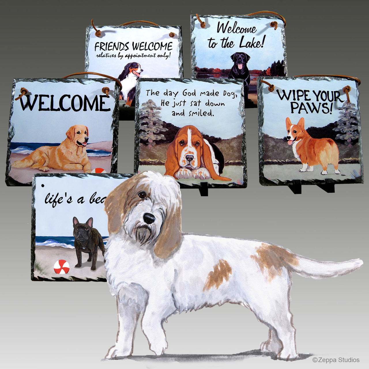 Petite Basset Griffon Vendeen Slate Signs
