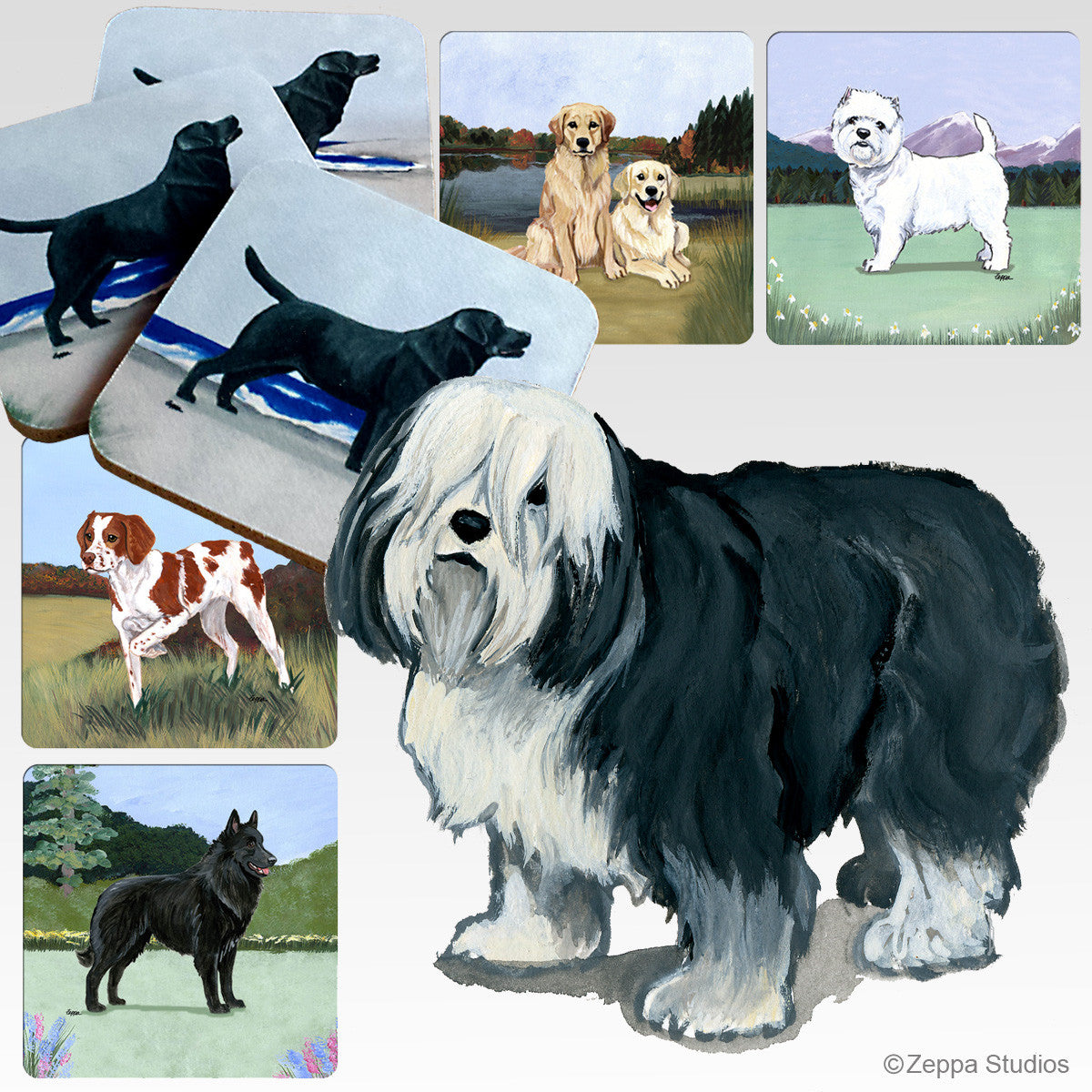 Polish Lowland Sheepdog Scenic Coasters