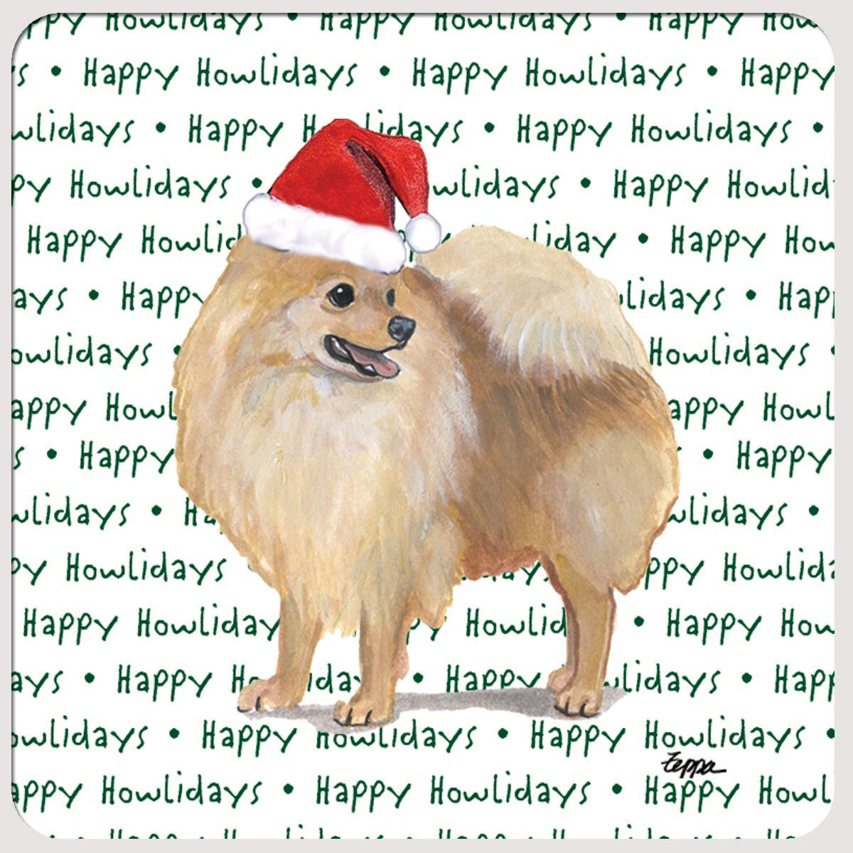 Pomeranian Christmas Coasters